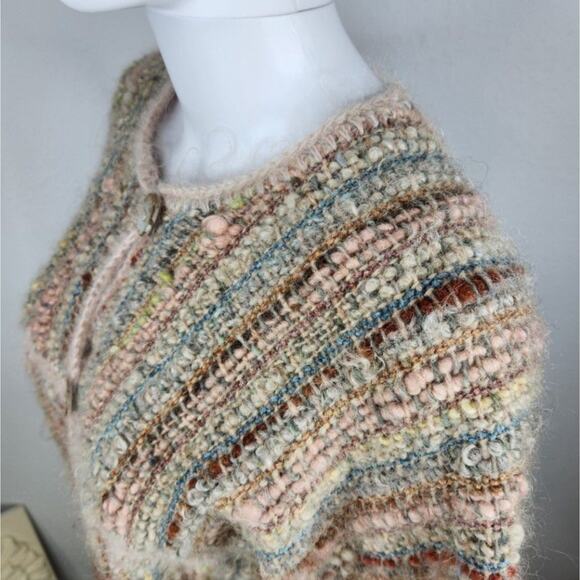 Vintage Artisan Wool Knit Cardigan Sweater Size Medium - Picture 5 of 13
